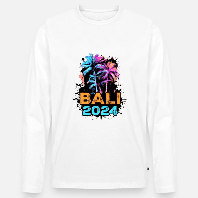 Bali 2024 Reise - Männer Premium Bio Langarmshirt - Weiß
