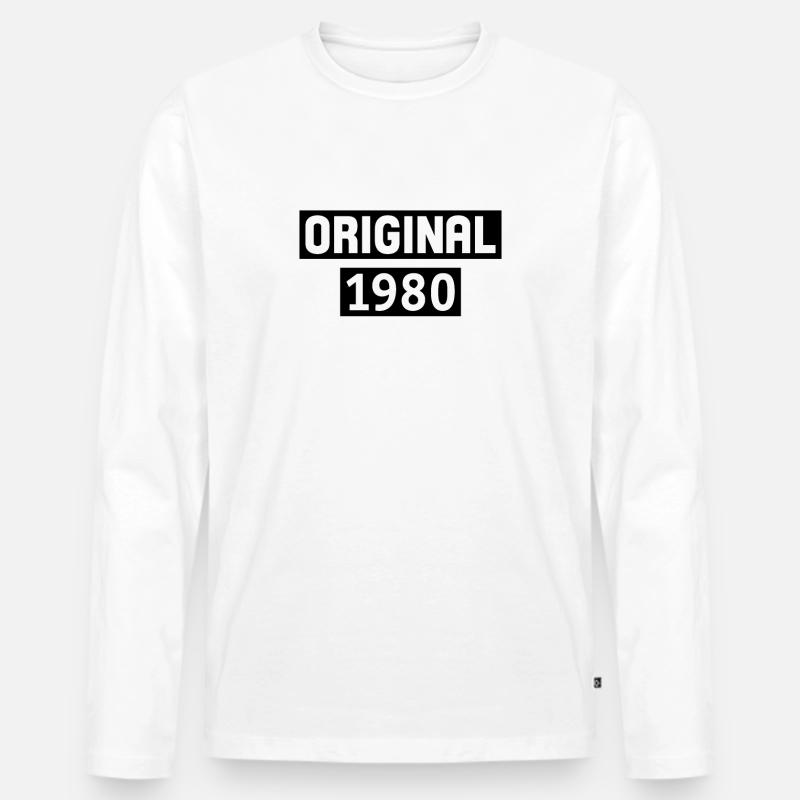 Original 1980 - Männer Premium Bio Langarmshirt - Weiß