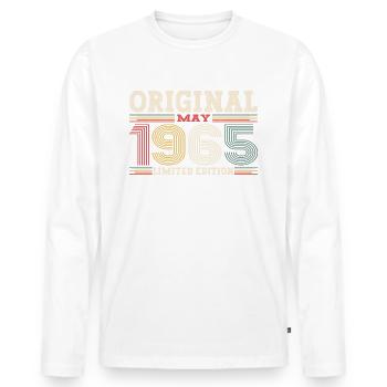 Original mai 1965 Vintage 1965 anniversaire 1965 - T-shirt manches longues Premium bio Homme - blanc - Devant - Nico (187cm)
