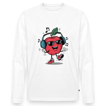 Danser Apple Music - T-shirt manches longues Premium bio Homme - blanc - Devant - Nico (187cm)