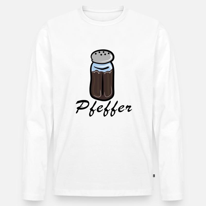 Pfeffer Streuer - Männer Premium Bio Langarmshirt - Weiß