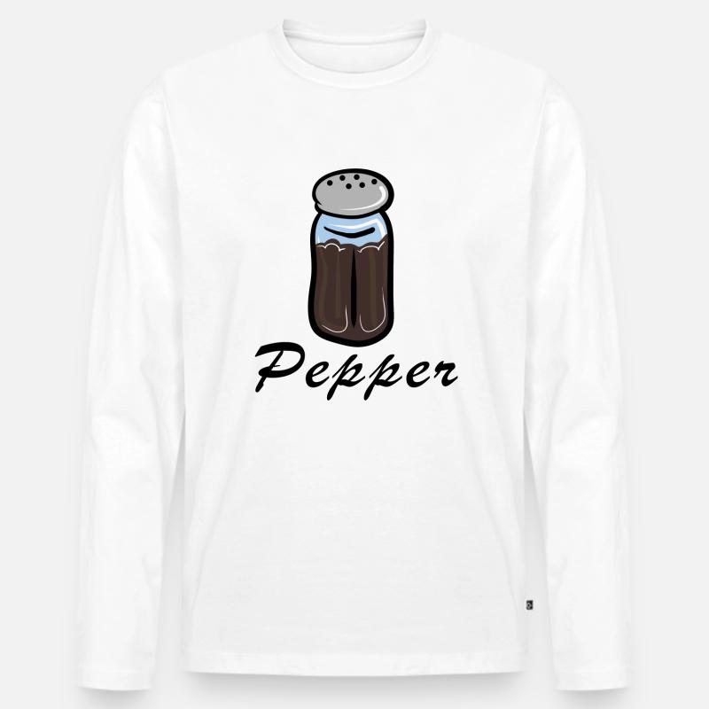 Pepper shaker - Männer Premium Bio Langarmshirt - Weiß