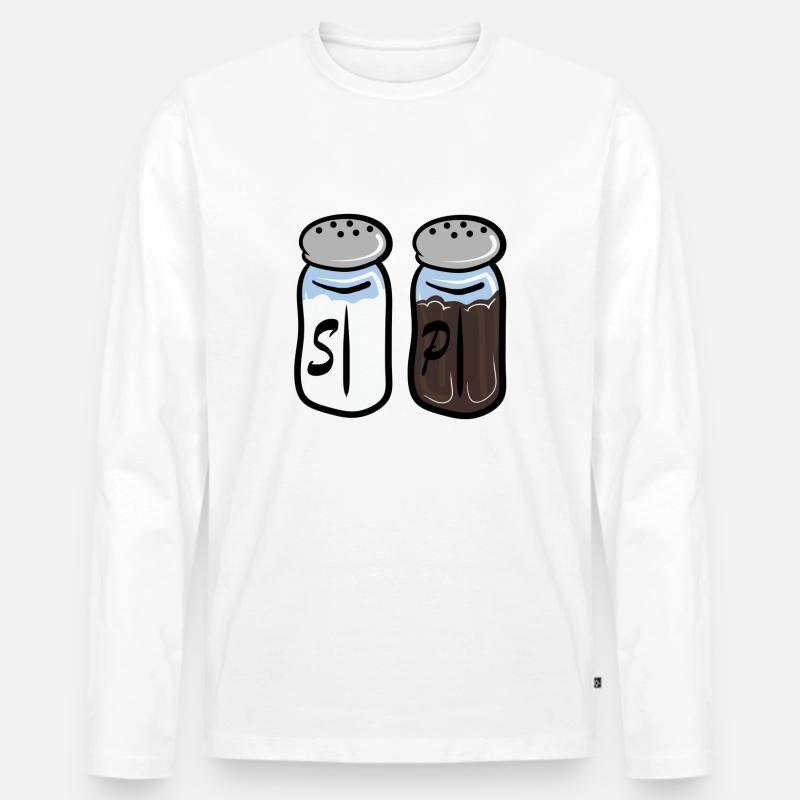 Salz und Pfeffer - Männer Premium Bio Langarmshirt - Weiß
