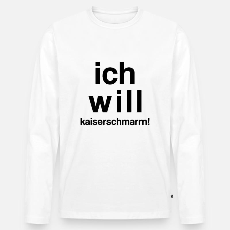 ich will kaiserschmarrn - Männer Premium Bio Langarmshirt - Weiß