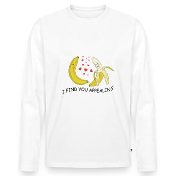 Les bananes aiment - T-shirt manches longues Premium bio Homme - blanc - Devant - Nico (187cm)