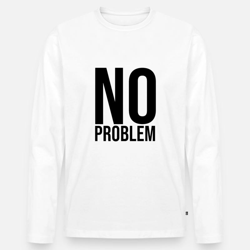 no problem - Männer Premium Bio Langarmshirt - Weiß