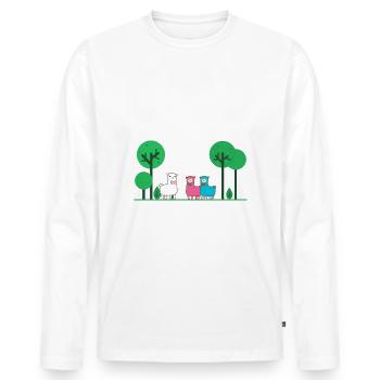 Como te llamas | Spanischlehrer Schüler | Lamas - Männer Premium Bio Langarmshirt - Weiß - Vorne - Nico (187cm)