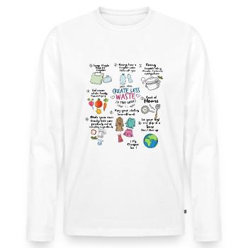Create less waste recycling guide - Men's Premium Organic Long Sleeve Shirt - white - Front - Nico (187cm)