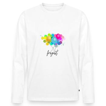 ballon - Männer Premium Bio Langarmshirt - Weiß - Vorne - Nico (187cm)