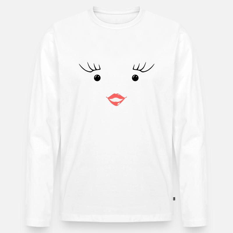 Karneval Milch und Schokolade Sie Partner-Kostüm - Männer Premium Bio Langarmshirt - Weiß