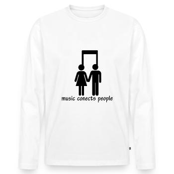 music conections - Männer Premium Bio Langarmshirt - Weiß - Vorne - Nico (187cm)
