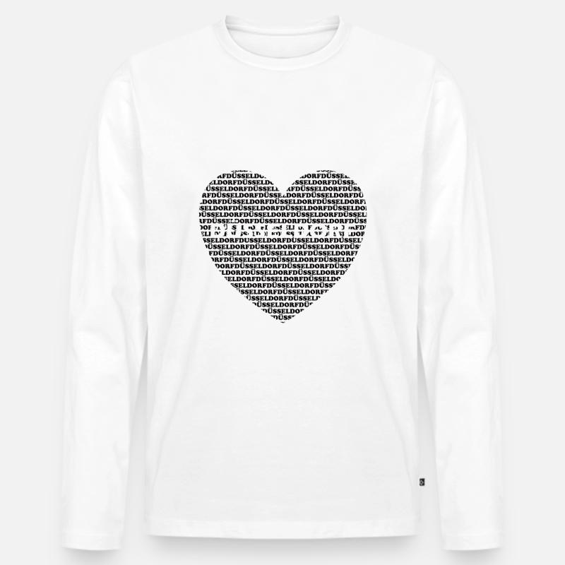 Düsseldorf - Männer Premium Bio Langarmshirt - Weiß