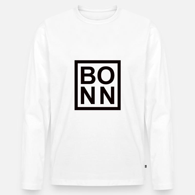 Bonn - Männer Premium Bio Langarmshirt - Weiß