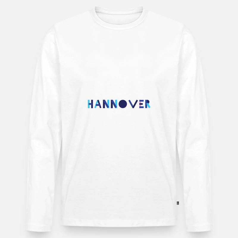 Hannover Geometrie - Männer Premium Bio Langarmshirt - Weiß