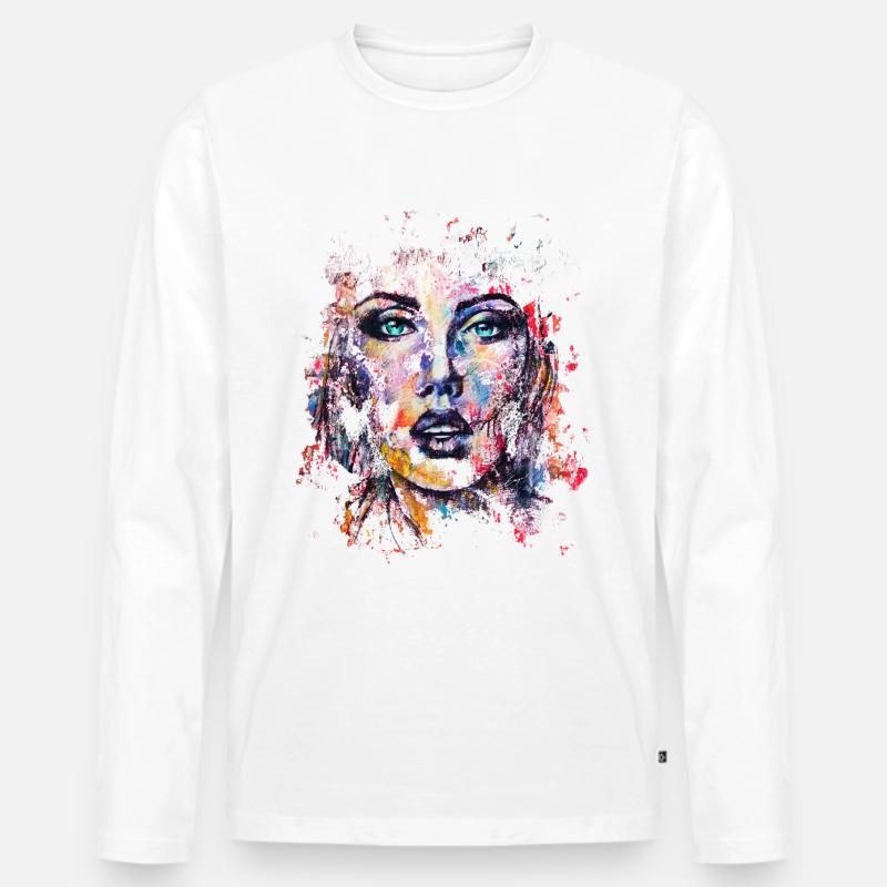 BELLE DE BEAUBOURG I - Männer Premium Bio Langarmshirt - Weiß