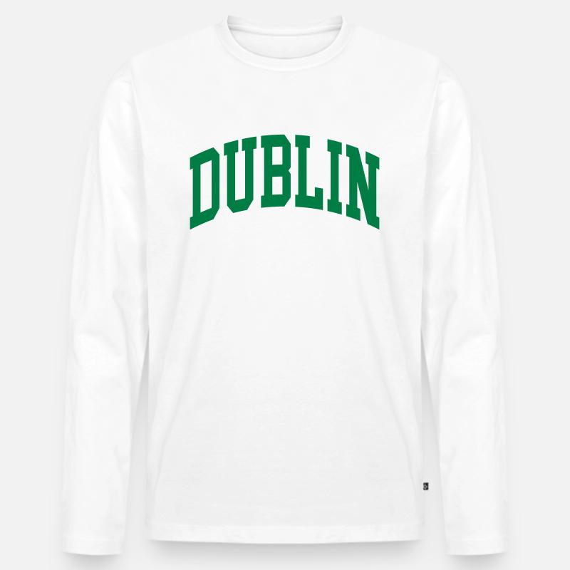 Dublin - Männer Premium Bio Langarmshirt - Weiß