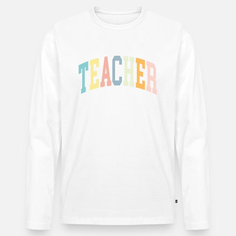 Teacher - Männer Premium Bio Langarmshirt - Weiß