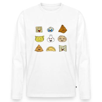 Boulettes amusantes - T-shirt manches longues Premium bio Homme - blanc - Devant - Nico (187cm)