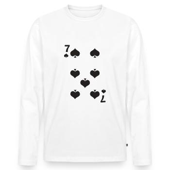 Pik 7 costume card game for carnival group costume - Men's Premium Organic Long Sleeve Shirt - white - Front - Nico (187cm)