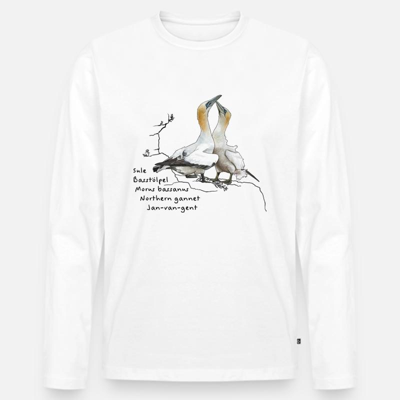 Basstölpel - Morus bassanus - Männer Premium Bio Langarmshirt - Weiß