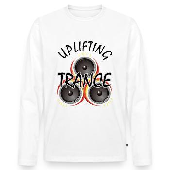 Uplifting Trance with Speaker - Music - Men's Premium Organic Long Sleeve Shirt - white - Front - Nico (187cm)