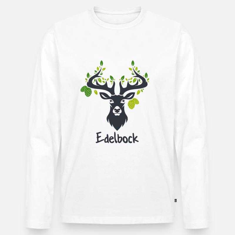 edelbock - Männer Premium Bio Langarmshirt - Weiß