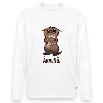 Otter Ähm Nö Ohnoo Lustiges Spruch - Männer Premium Bio Langarmshirt - Weiß - Vorne - Nico (187cm)