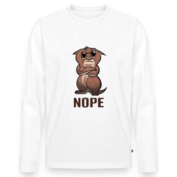 Nope otter um nö ohnoo funny saying - Men's Premium Organic Long Sleeve Shirt - white - Front - Nico (187cm)