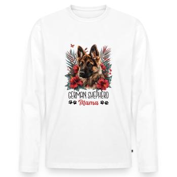 German Shepherd Mama Mama - Men's Premium Organic Long Sleeve Shirt - white - Front - Nico (187cm)