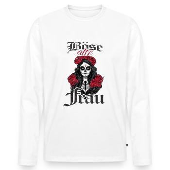 Nasty Old Woman Humor Confident Ladies - Men's Premium Organic Long Sleeve Shirt - white - Front - Nico (187cm)