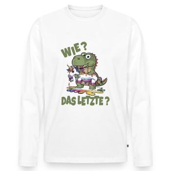 Lustiger Drache Wie Das Letzte Drache Frisst - Männer Premium Bio Langarmshirt - Weiß - Vorne - Nico (187cm)