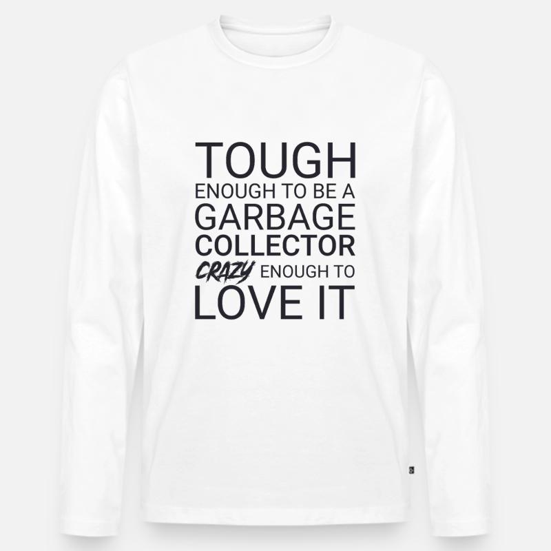 Garbage collector Crazy - Männer Premium Bio Langarmshirt - Weiß