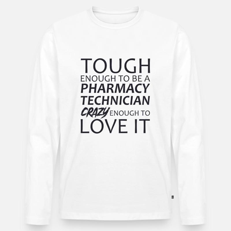 Pharmacy technician Crazy - Männer Premium Bio Langarmshirt - Weiß