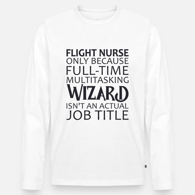 Flight Nurse Wizard Luftrettung - Männer Premium Bio Langarmshirt - Weiß