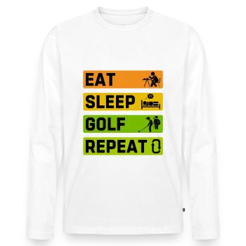 Golf sport balle de golf impact fer cadeau - T-shirt manches longues Premium bio Homme - blanc - Devant - Nico (187cm)
