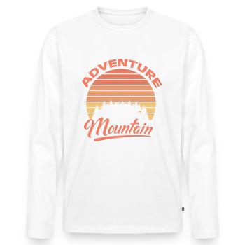 Randonnée Aventure Montagne - T-shirt manches longues Premium bio Homme - blanc - Devant - Nico (187cm)