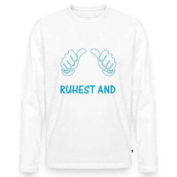 So gut sieht man im Ruhestand aus - Männer Premium Bio Langarmshirt - Weiß - Vorne - Nico (187cm)
