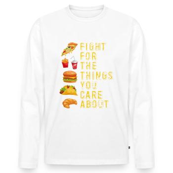 Battez-vous pour les choses qui vous tiennent à cœur - T-shirt manches longues Premium bio Homme - blanc - Devant - Nico (187cm)