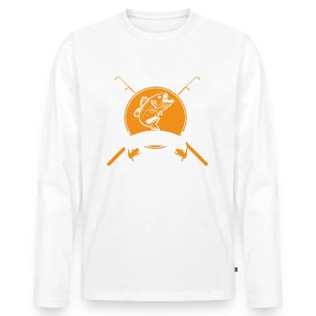 Mir reichts, ich geh Angeln - Männer Premium Bio Langarmshirt - Weiß - Vorne - Nico (187cm)