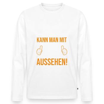 So Gut kann man mit 25. Aussehen - Männer Premium Bio Langarmshirt - Weiß - Vorne - Nico (187cm)