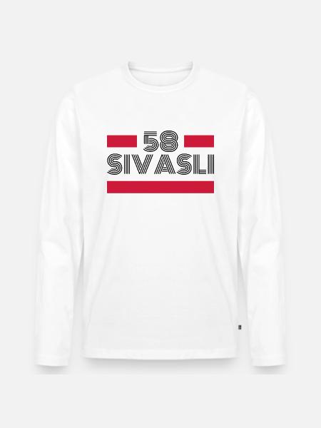 Sivas 58 Tyrkiet Turkiye gave ferie TR Türk - Premium økologisk langærmet T-shirt til mænd - hvid