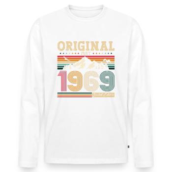 Original Mai 1969 Millésime 1969 Anniversaire 1969 - T-shirt manches longues Premium bio Homme - blanc - Devant - Nico (187cm)