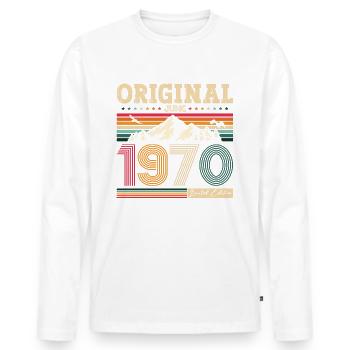55th Birthday Original June 1970 Vintage 1970 - Men's Premium Organic Long Sleeve Shirt - white - Front - Nico (187cm)