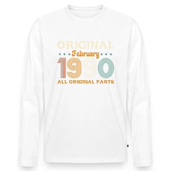 35ème anniversaire cadeau mari Original février 1990 - T-shirt manches longues Premium bio Homme - blanc - Devant - Nico (187cm)