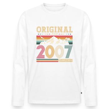 18ème anniversaire Original Juin 2007 Millésime 2007 - T-shirt manches longues Premium bio Homme - blanc - Devant - Nico (187cm)
