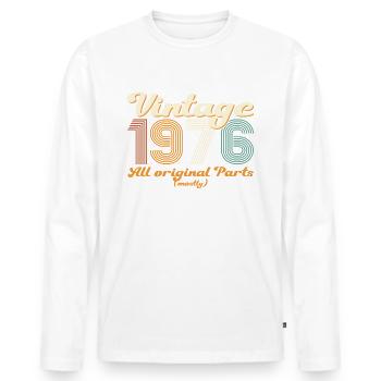 Cadeau original vintage 1976 46ème anniversaire - T-shirt manches longues Premium bio Homme - blanc - Devant - Nico (187cm)