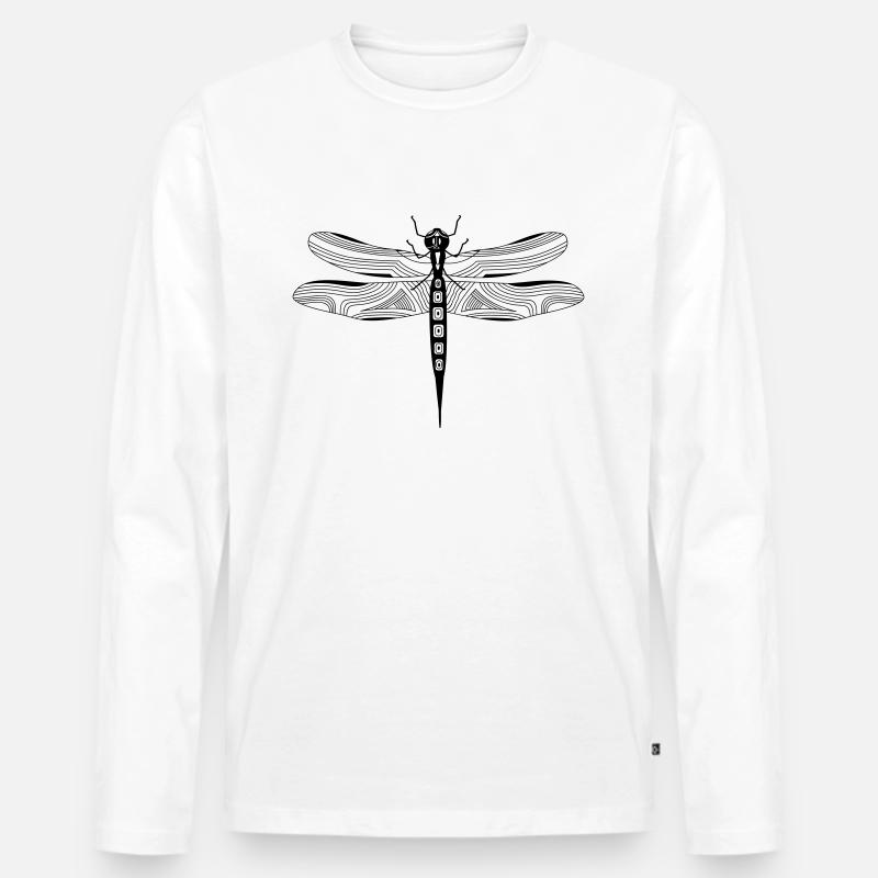 Libelle (a) - Männer Premium Bio Langarmshirt - Weiß