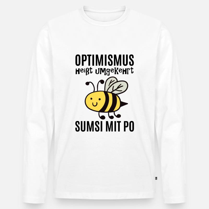 Optimismus Optimist Geschenk - Männer Premium Bio Langarmshirt - Weiß