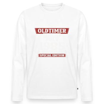 40ème Anniversaire Voiture Classique Juillet 1985 Millésime 1985 - T-shirt manches longues Premium bio Homme - blanc - Devant - Nico (187cm)