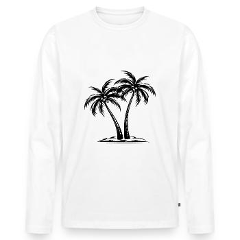 Palm Island - Men's Premium Organic Long Sleeve Shirt - white - Front - Nico (187cm)